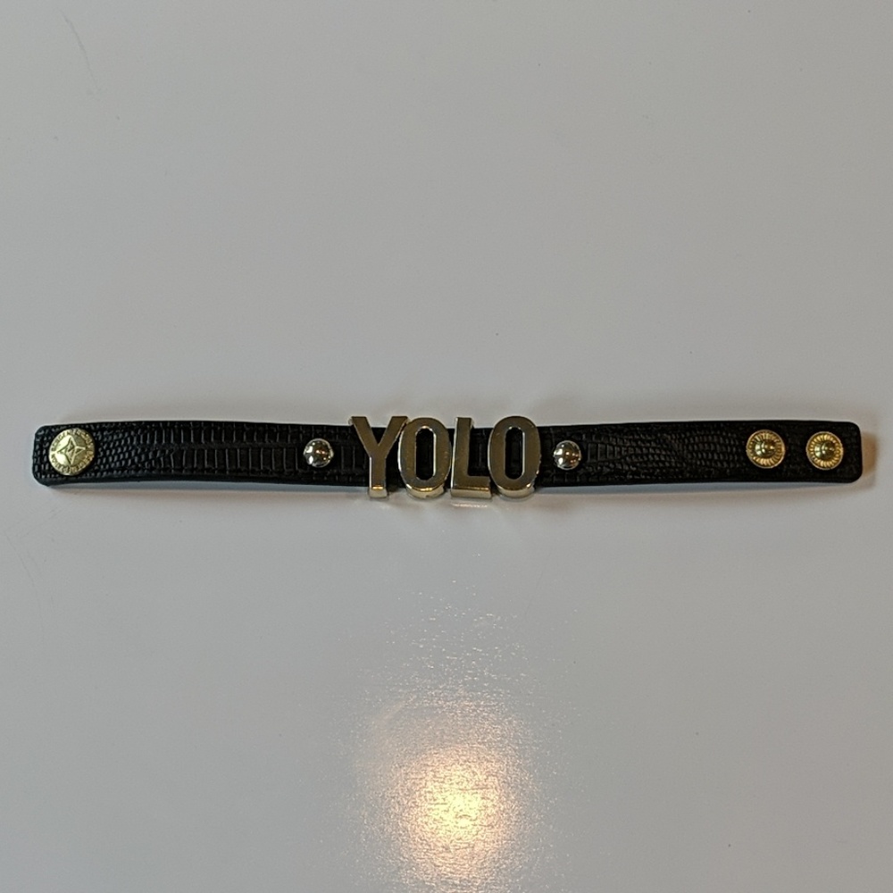 BCBGeneration YOLO Black and Gold Bracelet